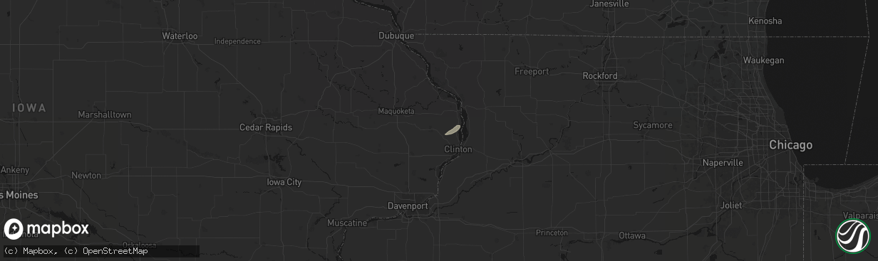 Hail map in Bryant, IA on April 13, 2026