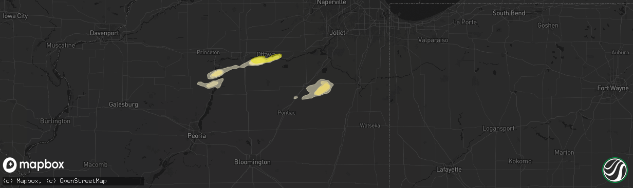 Hail map in Campus, IL on April 13, 2026