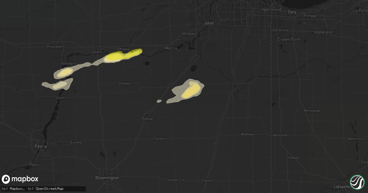Hail map in Campus, IL on April 13, 2026