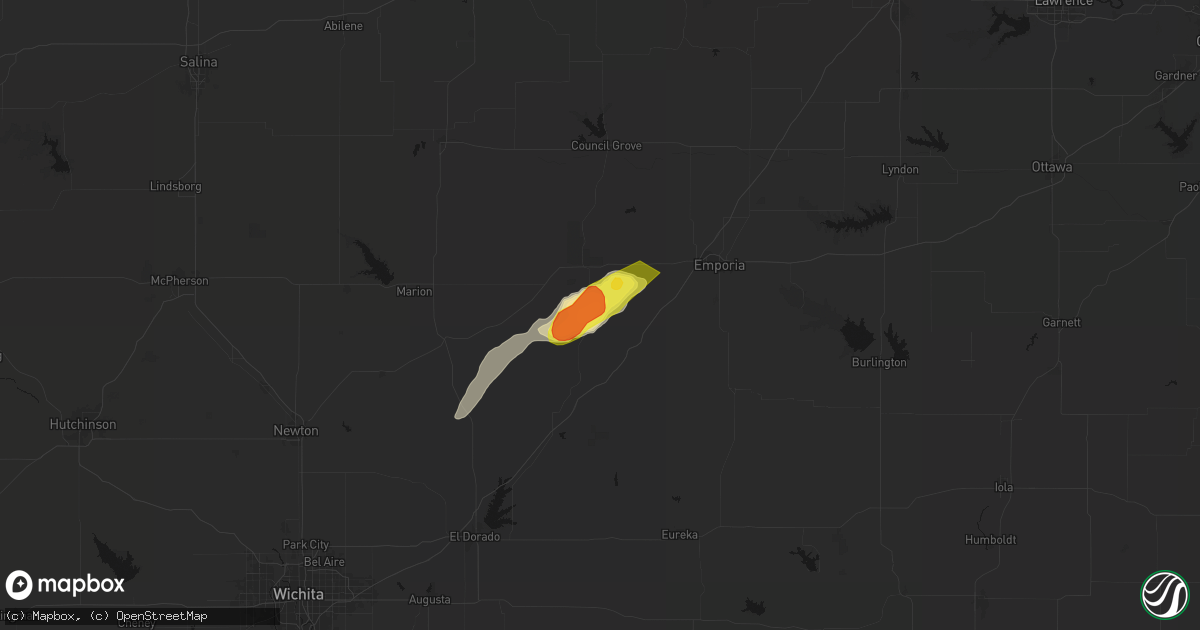 Hail map in Cottonwood Falls, KS on April 13, 2026