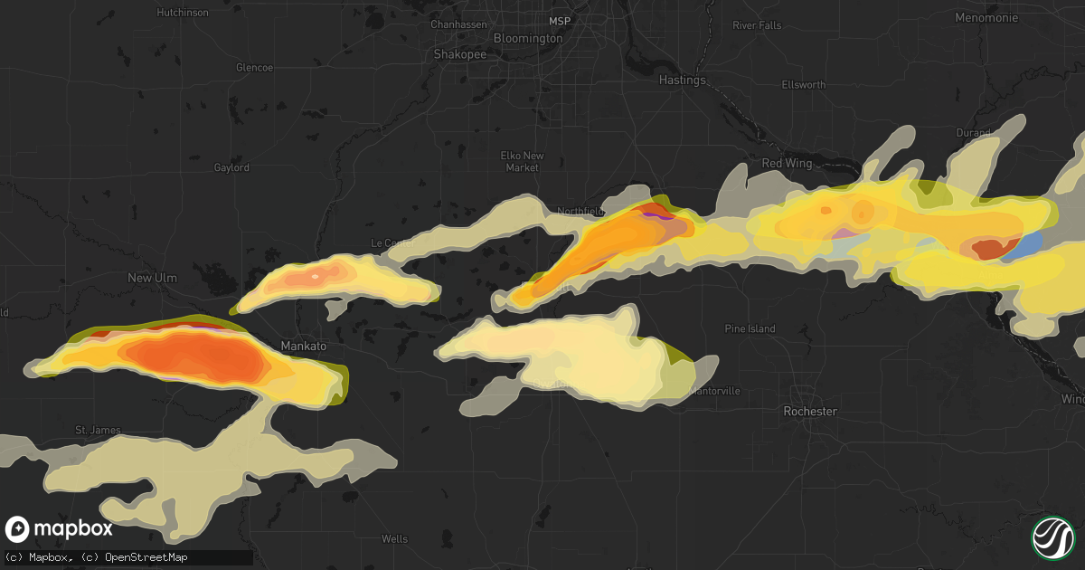 Hail map in Faribault, MN on April 13, 2026