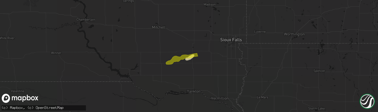 Hail map in Freeman, SD on April 13, 2026
