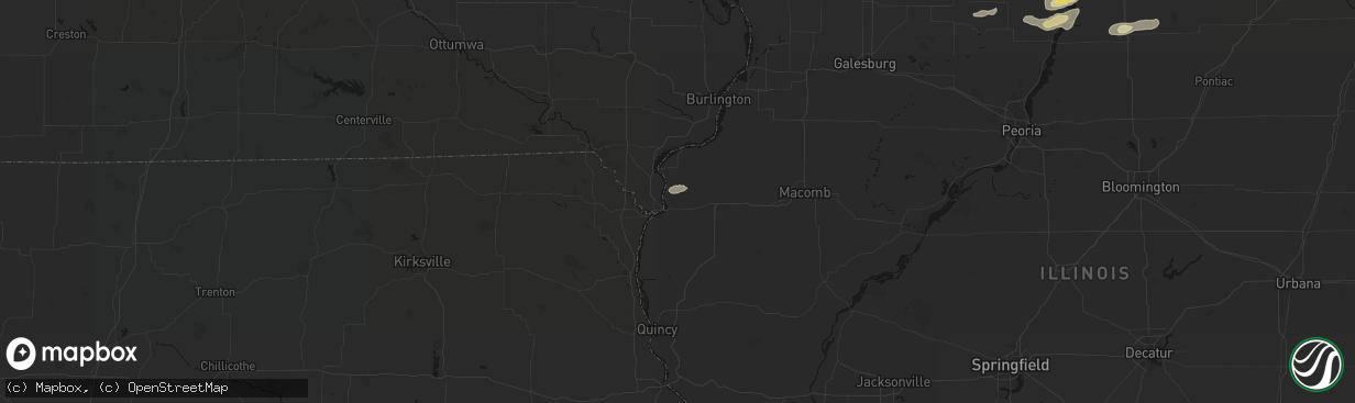 Hail map in Hamilton, IL on April 13, 2026