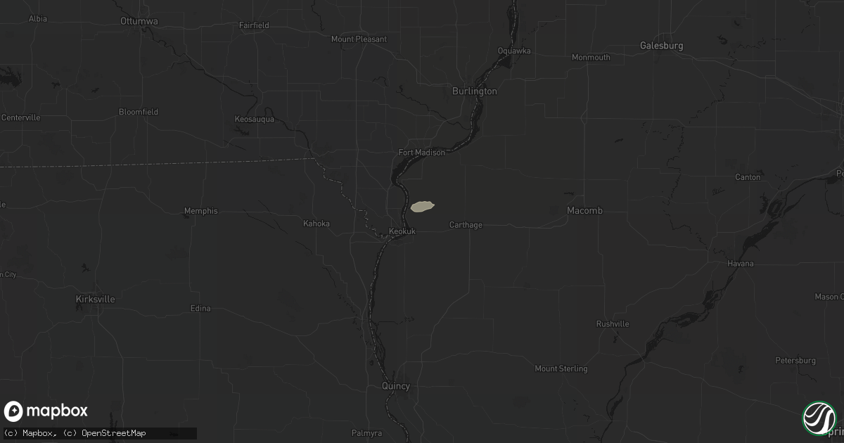 Hail map in Hamilton, IL on April 13, 2026