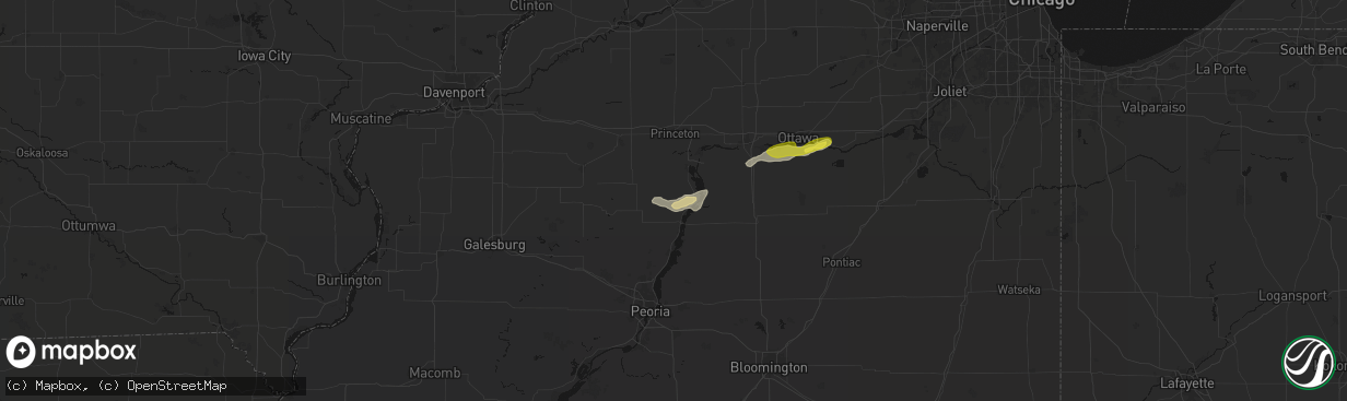 Hail map in Henry, IL on April 13, 2026