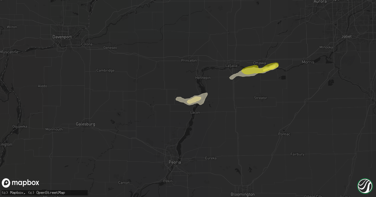 Hail map in Henry, IL on April 13, 2026