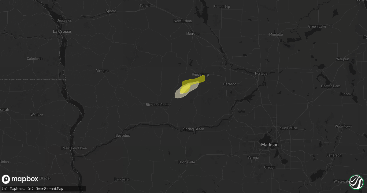 Hail map in Hillpoint, WI on April 13, 2026