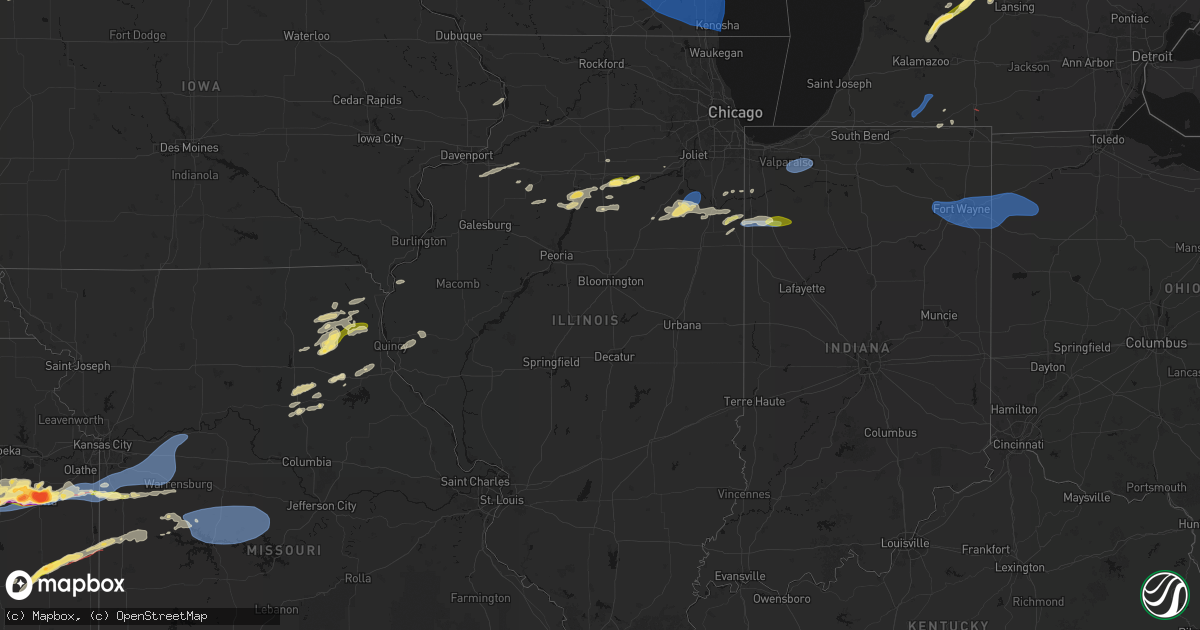 Hail map in Illinois on April 13, 2026