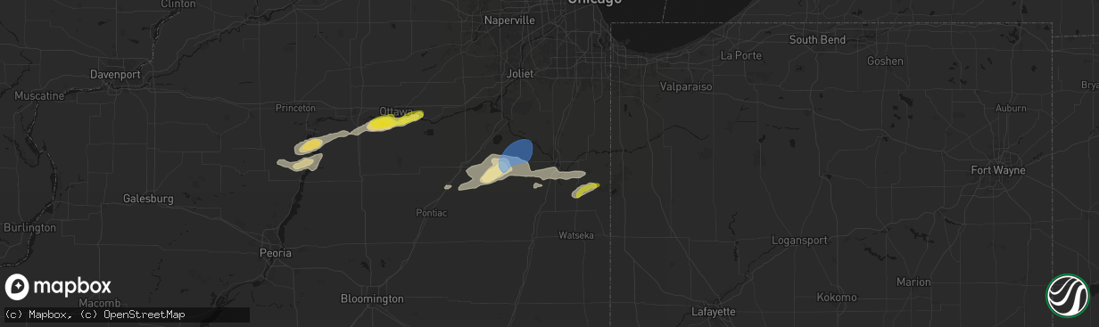 Hail map in Kankakee, IL on April 13, 2026