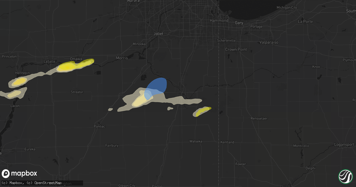 Hail map in Kankakee, IL on April 13, 2026