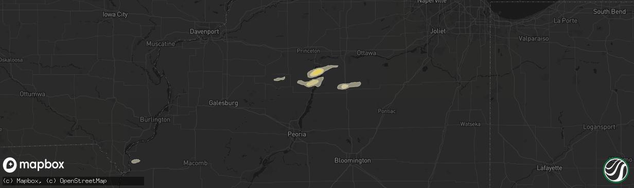 Hail map in Lacon, IL on April 13, 2026