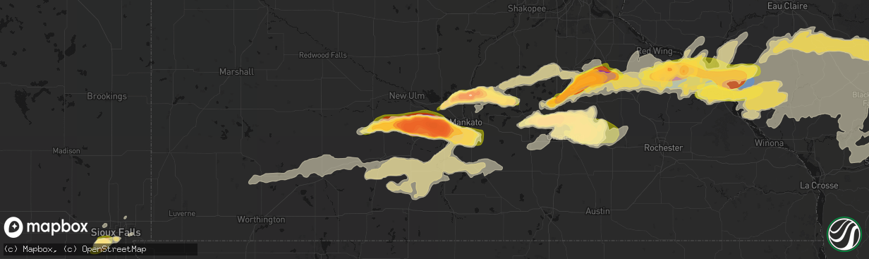 Hail map in Lake Crystal, MN on April 13, 2026