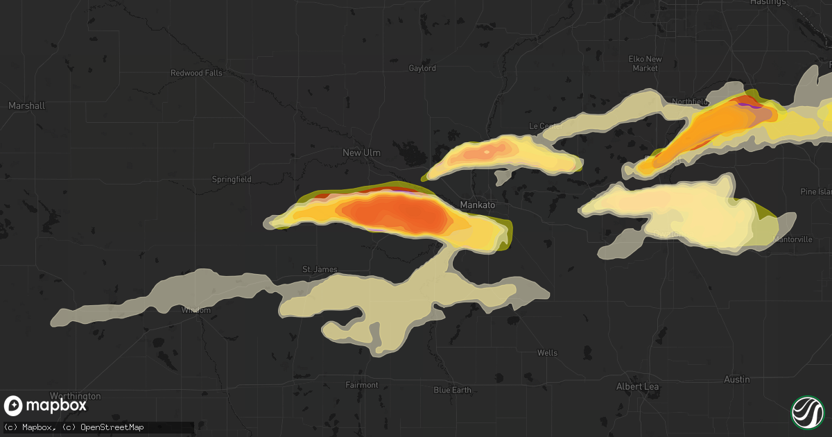 Hail map in Lake Crystal, MN on April 13, 2026
