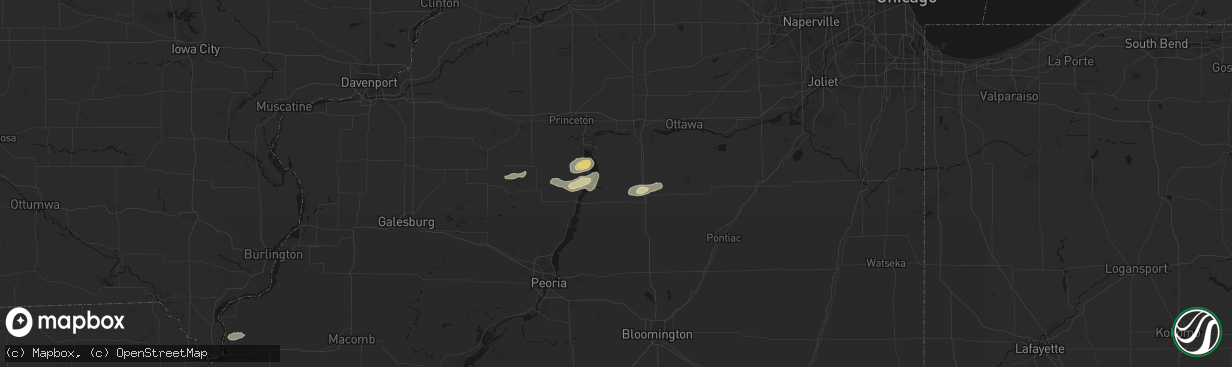 Hail map in Magnolia, IL on April 13, 2026