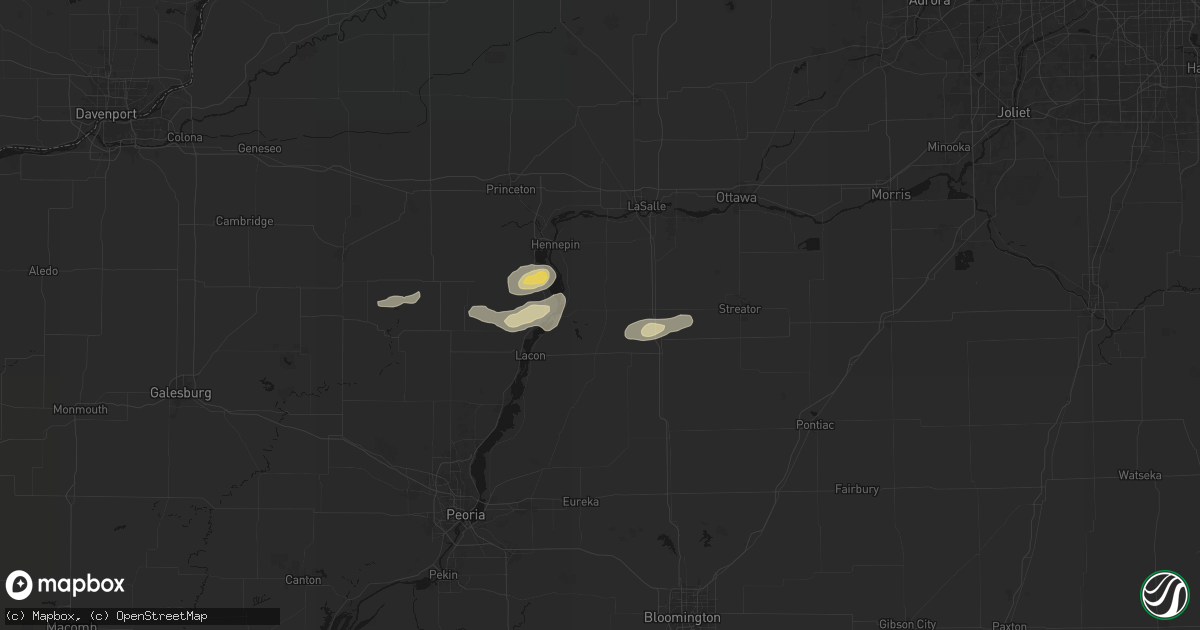 Hail map in Magnolia, IL on April 13, 2026