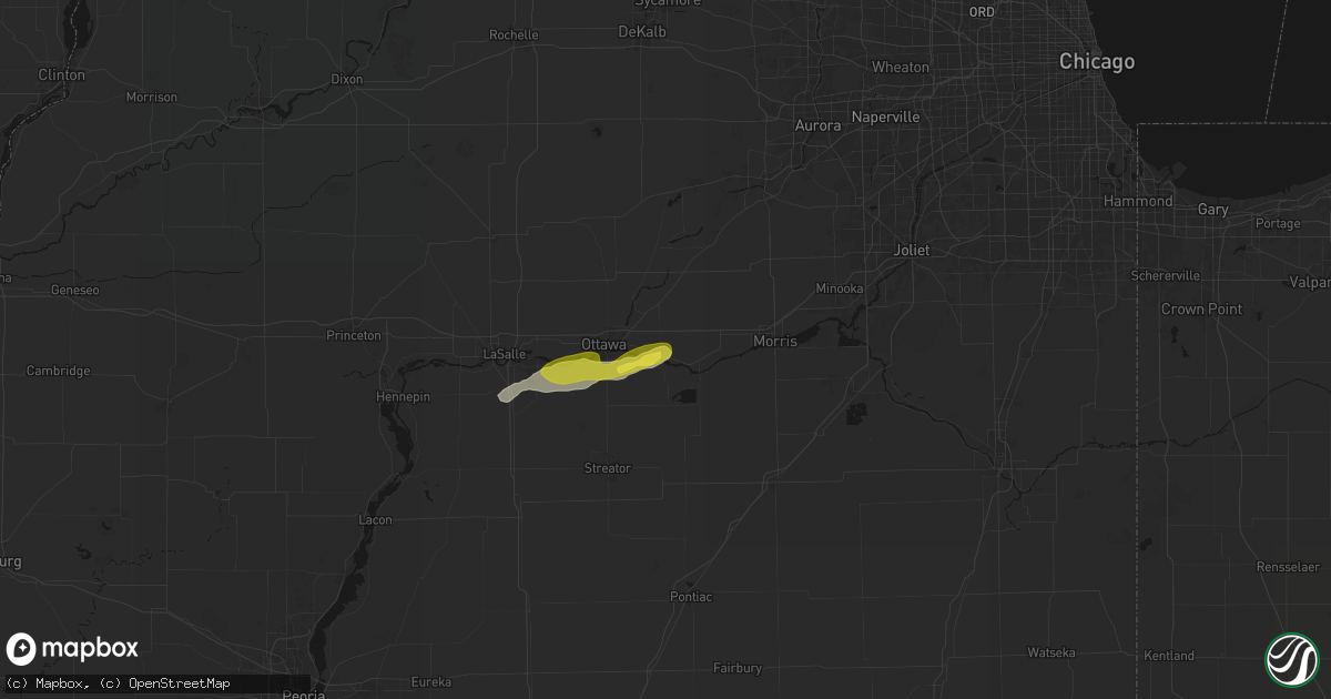 Hail map in Marseilles, IL on April 13, 2026