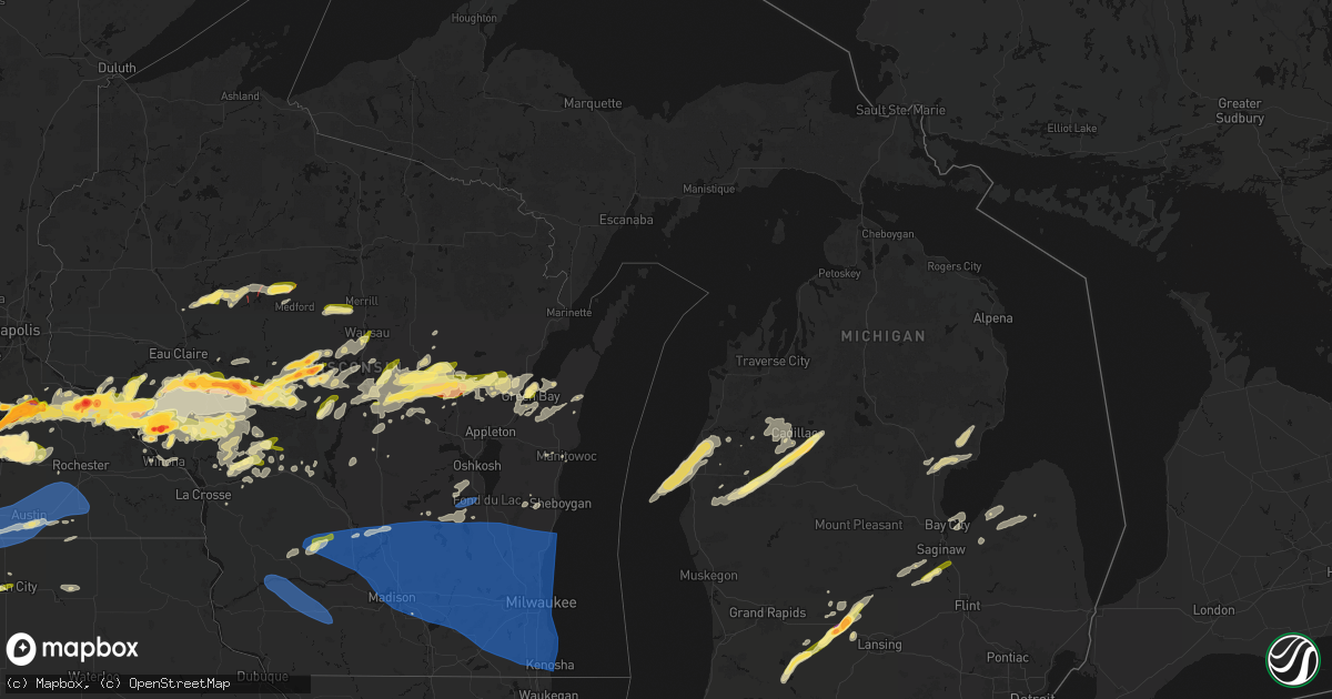 Hail map in Michigan on April 13, 2026