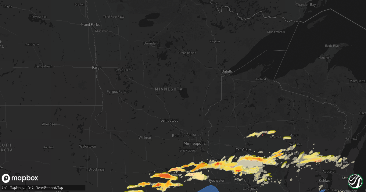 Hail map in Minnesota on April 13, 2026