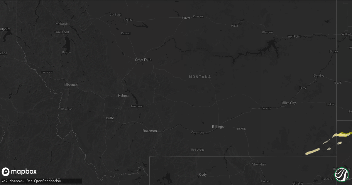 Hail map in Montana on April 13, 2026