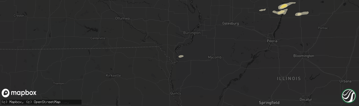 Hail map in Nauvoo, IL on April 13, 2026