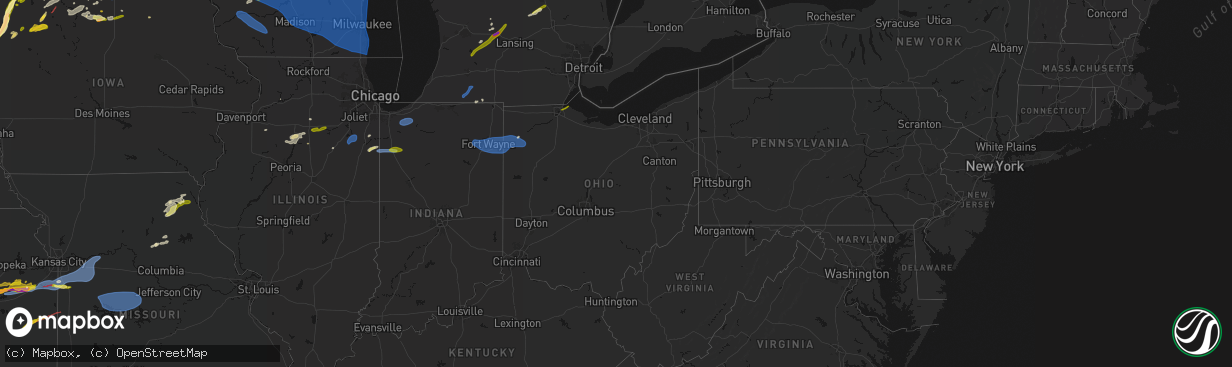 Hail map in Ohio on April 13, 2026