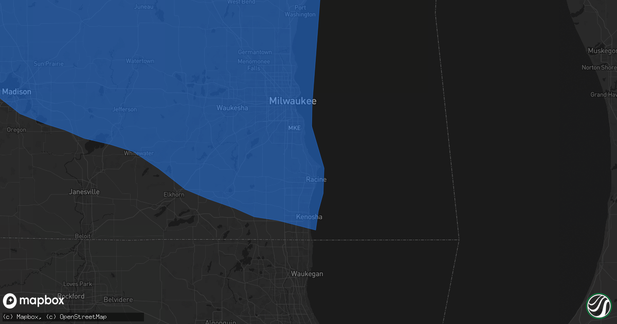 Hail map in Racine, WI on April 13, 2026