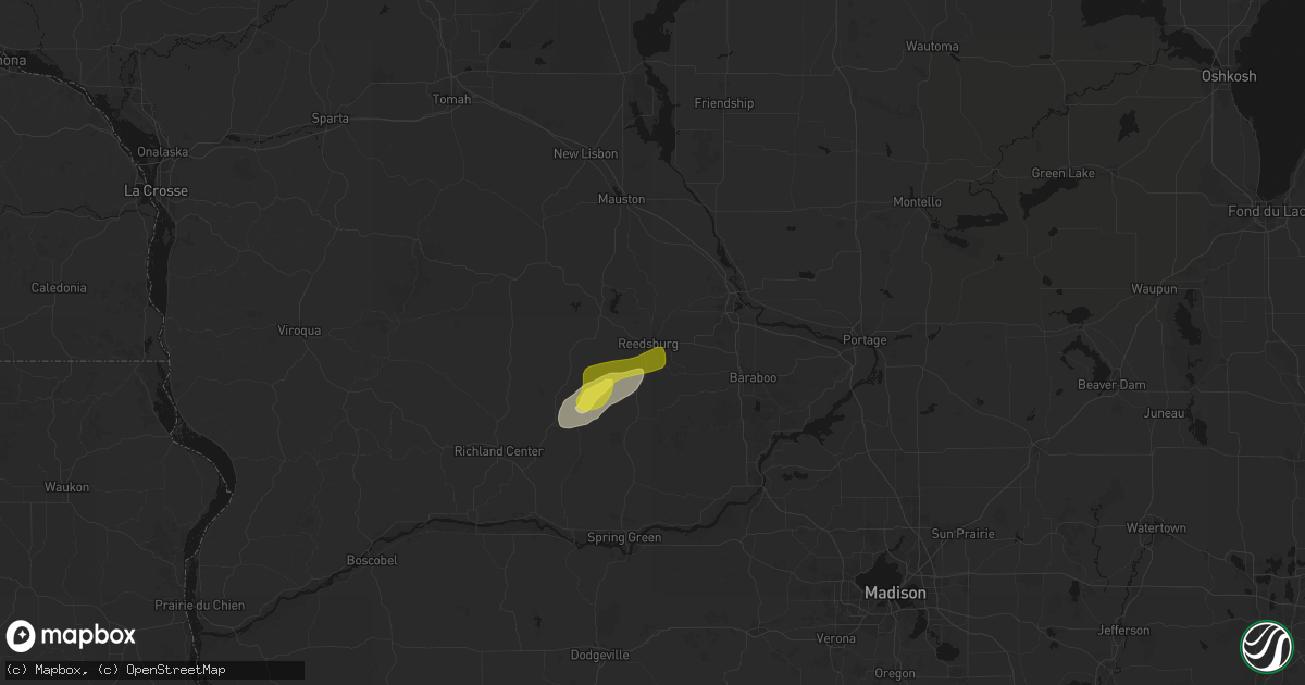 Hail map in Reedsburg, WI on April 13, 2026