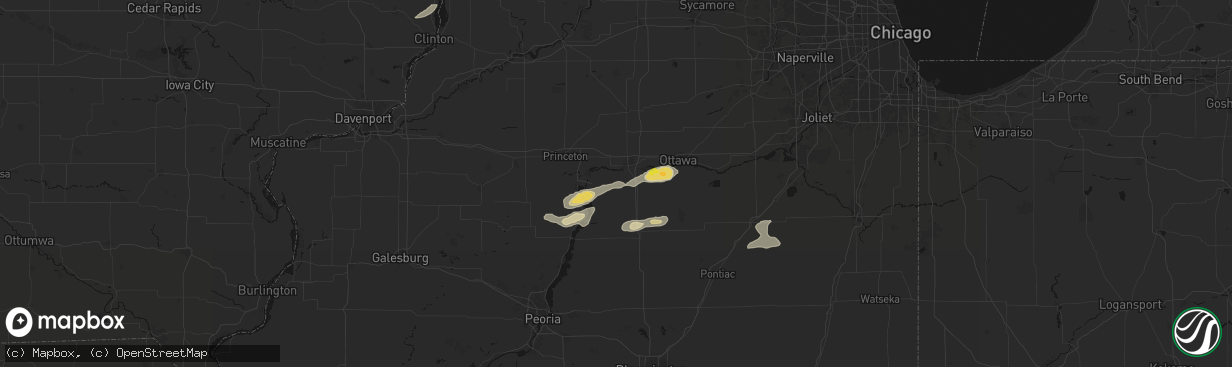 Hail map in Standard, IL on April 13, 2026