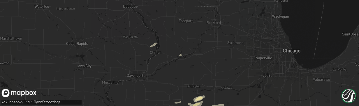 Hail map in Sterling, IL on April 13, 2026