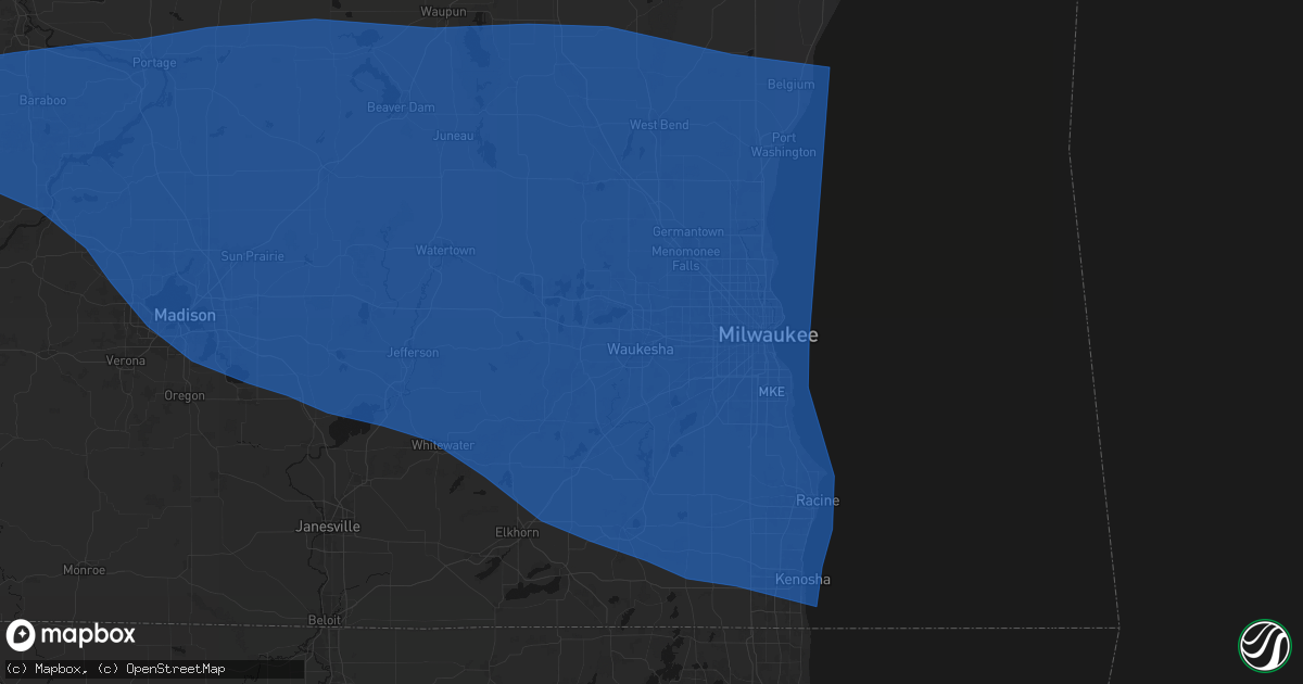 Hail map in Waukesha, WI on April 13, 2026