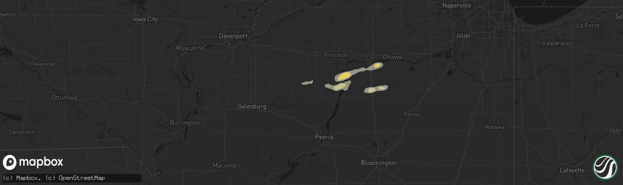 Hail map in Wyoming, IL on April 13, 2026