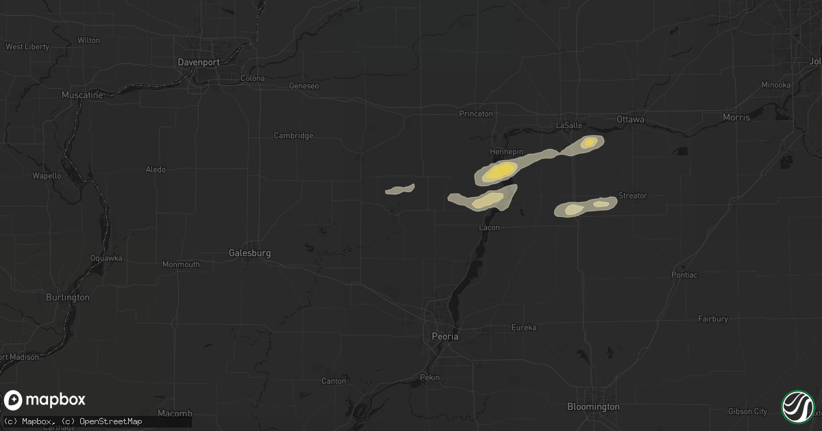 Hail map in Wyoming, IL on April 13, 2026