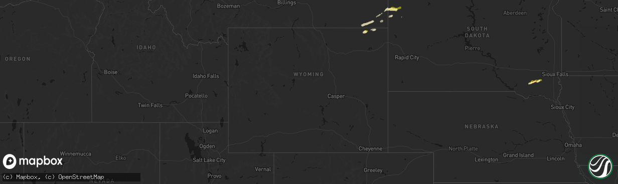 Hail map in Wyoming on April 13, 2026