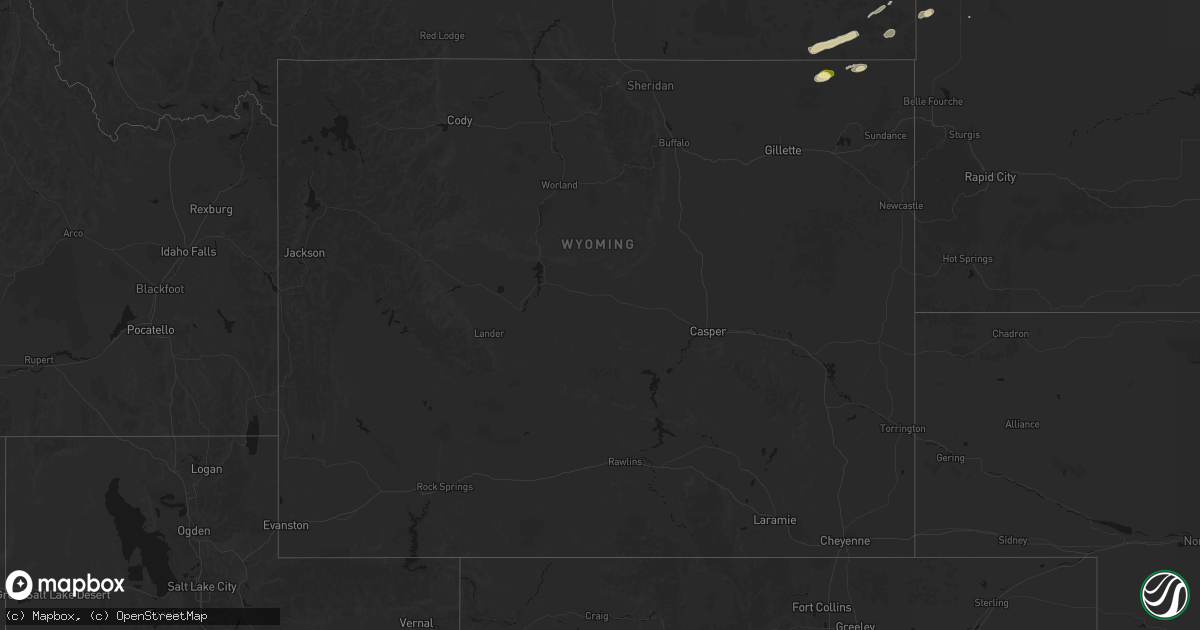 Hail map in Wyoming on April 13, 2026
