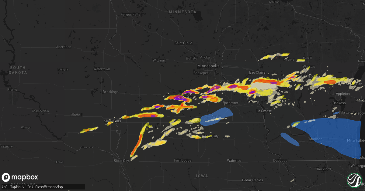 Hail map on April 13, 2026