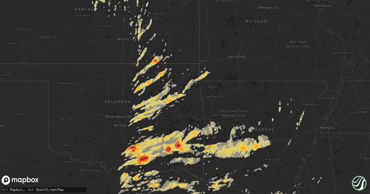 Hail map on April 14, 2011