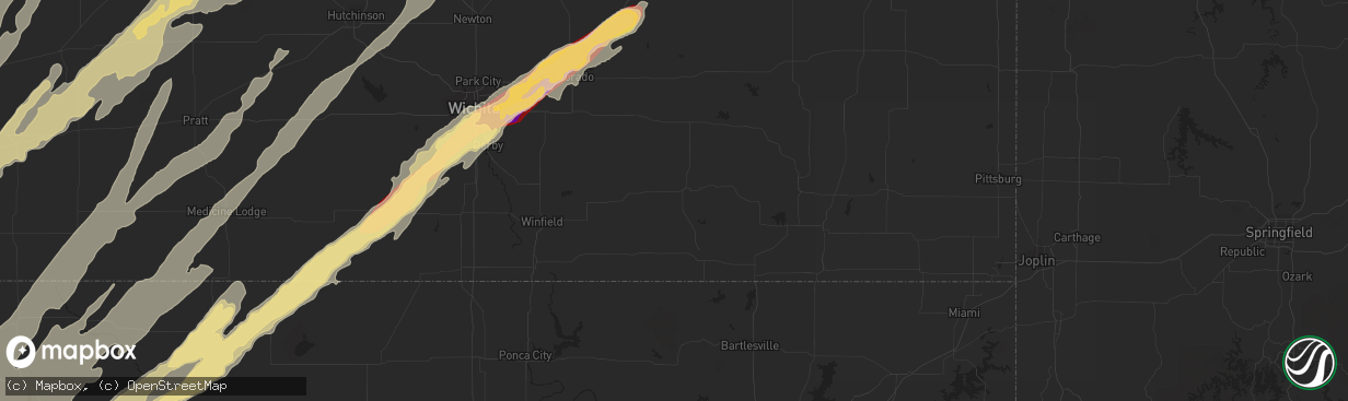 Hail map in Andover, KS on April 14, 2012