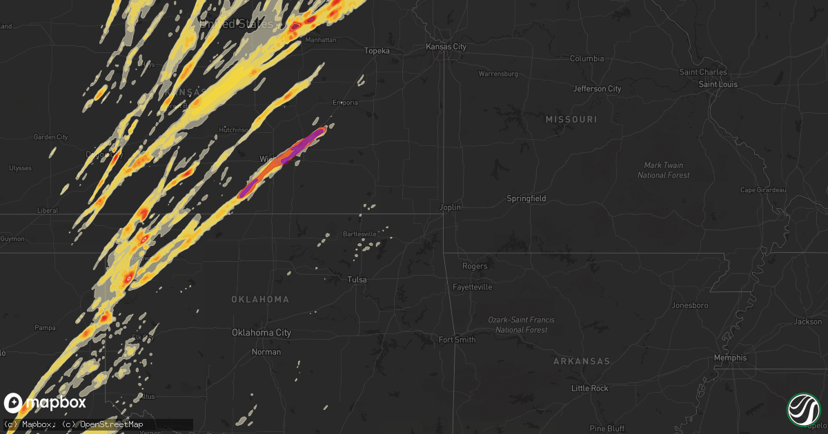 Hail map on April 14, 2012