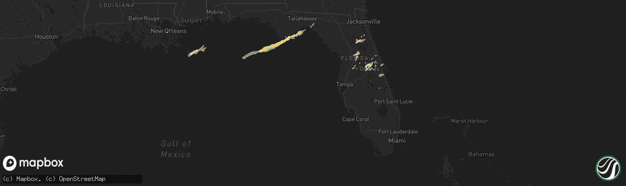 Hail map in Florida on April 14, 2013