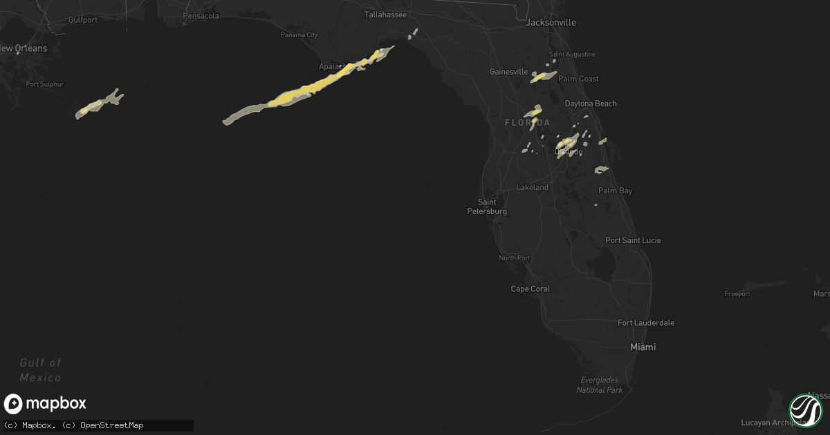 Hail map in Florida on April 14, 2013