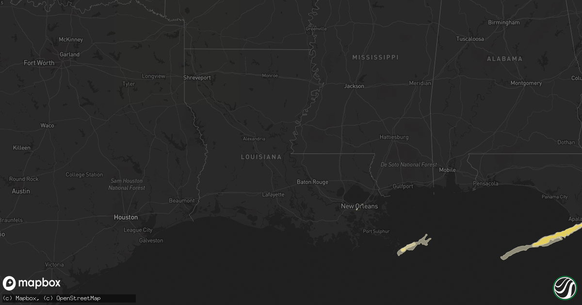 Hail map in Louisiana on April 14, 2013