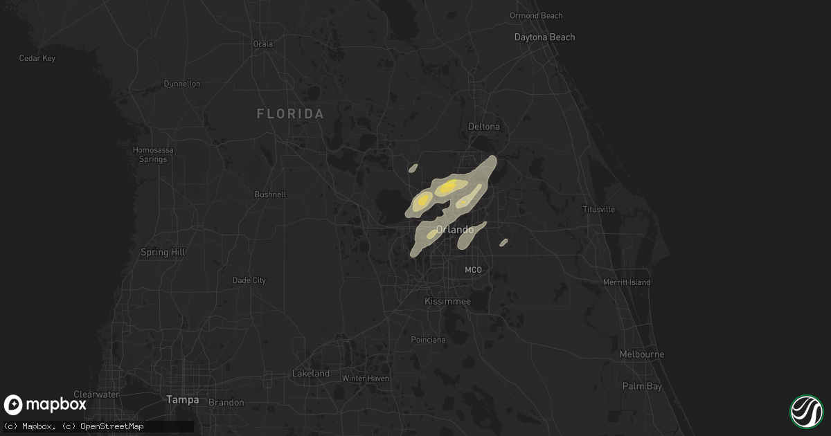 Hail map in Ocoee, FL on April 14, 2013