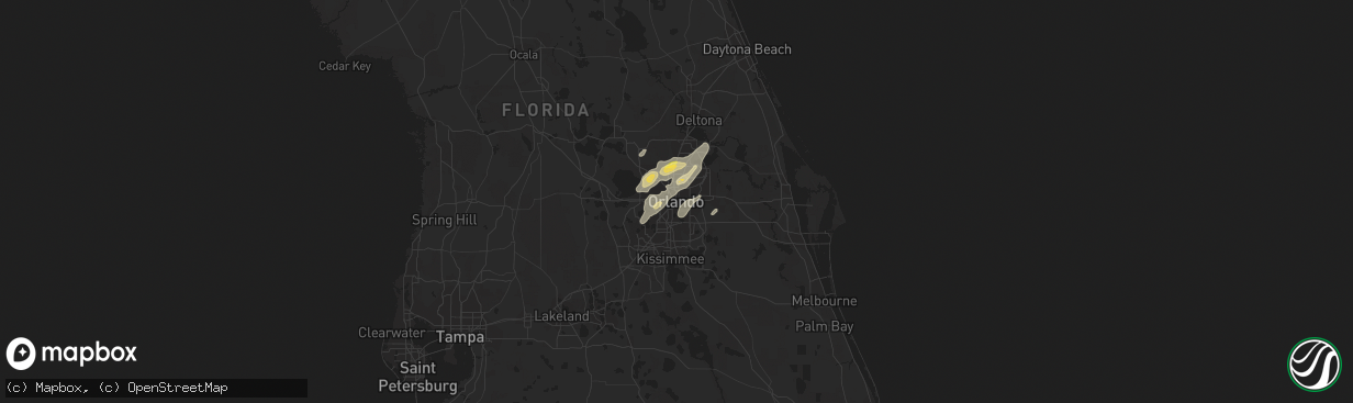 Hail map in Orlando, FL on April 14, 2013