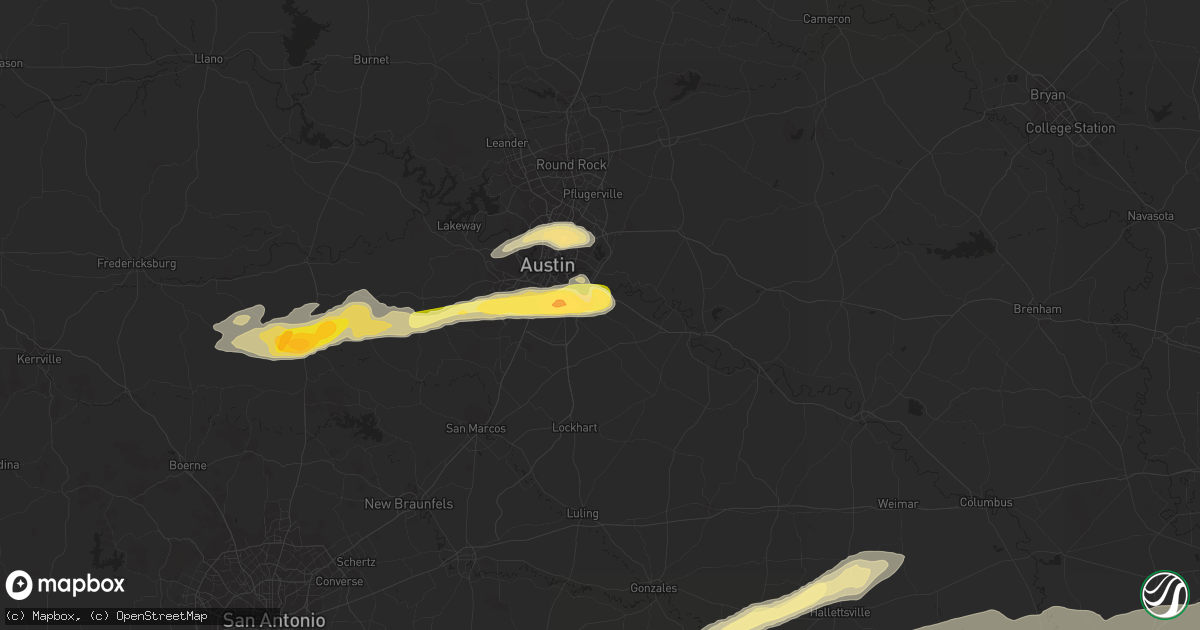 Hail map in Del Valle, TX on April 14, 2014