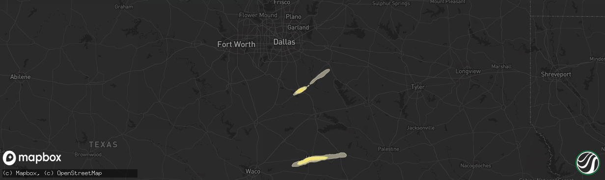 Hail map in Ennis, TX on April 14, 2014