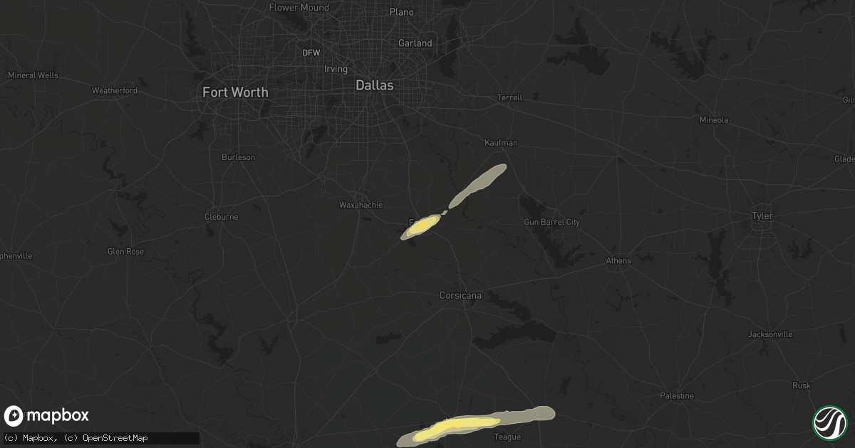 Hail map in Ennis, TX on April 14, 2014