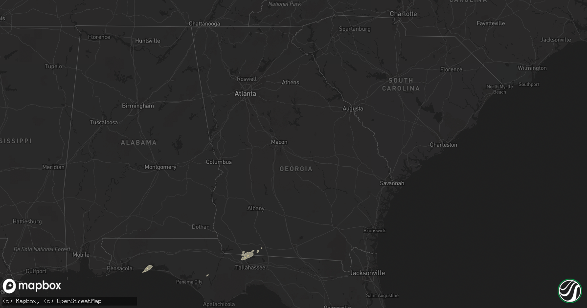 Hail map in Georgia on April 14, 2014