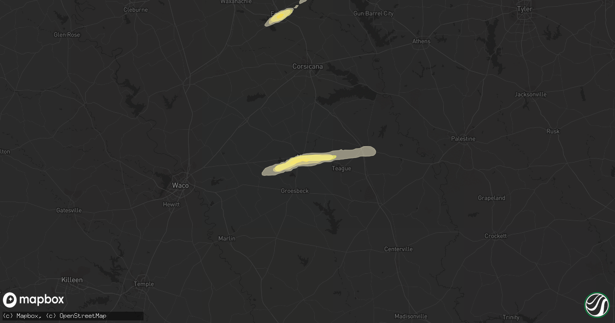 Hail map in Mexia, TX on April 14, 2014