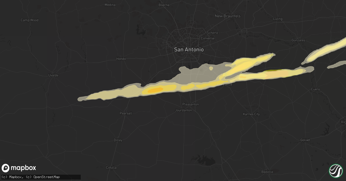 Hail map in Poteet, TX on April 14, 2014
