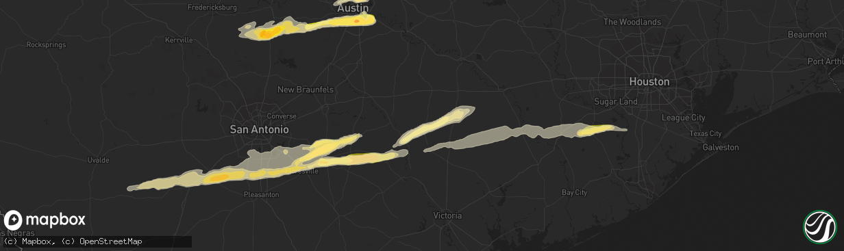 Hail map in Shiner, TX on April 14, 2014